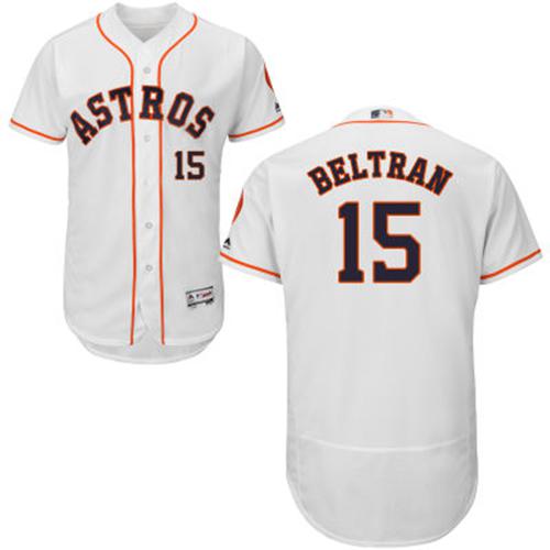 Astros #15 Carlos Beltran White Flexbase Authentic Collection Stitched MLB Jersey
